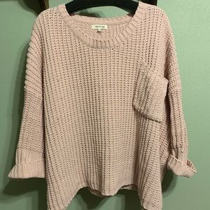 Miracle Clothing Pink Chenille Pocket Sweater